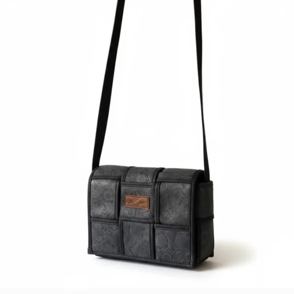 Wrangler Gray Floral Patterned Crossbody Bag NWT - Picture 2 of 7